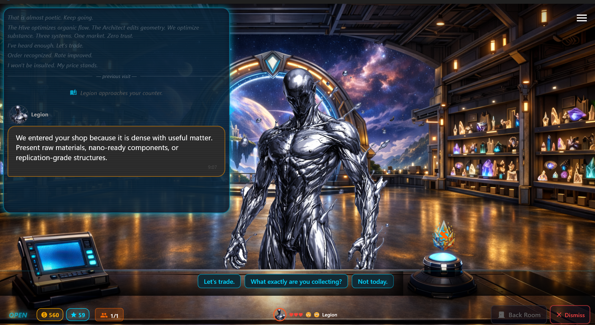 NPC dialogue screen